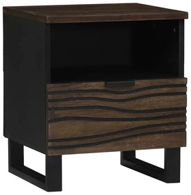 vidaXL Κομοδίνο με συρτάρι Καρυδιά 40 x 33 x 46 εκ. Μασίφ ξύλο μάνγκο