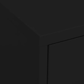 Ντουλάπι Αποθήκευσης Μαύρο 80 x 35 x 101,5 εκ. από Ατσάλι - Μαύρο