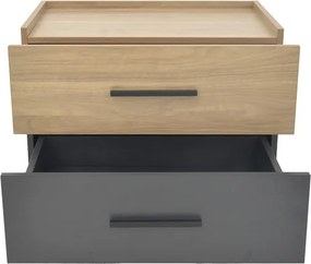 Κομοδίνο Sonlen pakoworld mdf σε sonoma-ανθρακί απόχρωση 60x40x44.5εκ