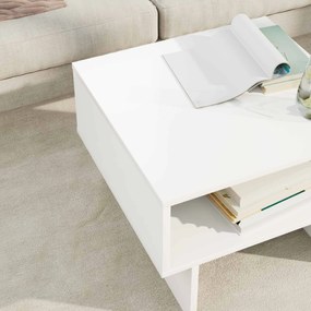 vidaXL Τραπεζάκι σαλονιού Λευκό 48 x 46 x 35 εκ. Επεξεργασμένο ξύλο