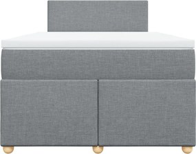 vidaXL Κρεβάτι Boxspring με Στρώμα Ανοιχτό Γκρι 120x200 εκ. Υφασμάτινο