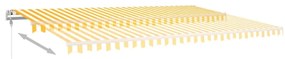 vidaXL Τέντα Αυτόματη με LED & Αισθ. Ανέμου Κίτρινο/Λευκό 500x300 εκ.