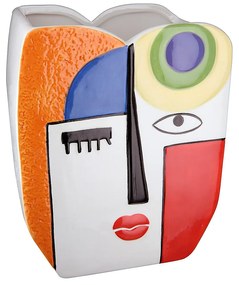 Βάζο ArteLibre Πρόσωπο Πολύχρωμο Κεραμικό 16x10.5x20cm