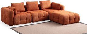 Corner Sofa Amaris 3 Seater With Pouffe - Orange Orange