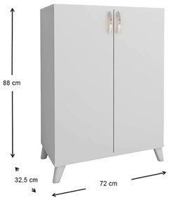Ντουλάπι κουζίνας/μπάνιου - Παπουτσοθήκη Lilly Megapap χρώμα λευκό 72x32,5x88εκ.