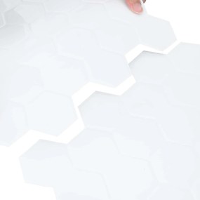 vidaXL Εξάγωνο Πλακάκι 10 τεμ. Λευκό 30 x 30 cm Πολυουρεθάνη και PET