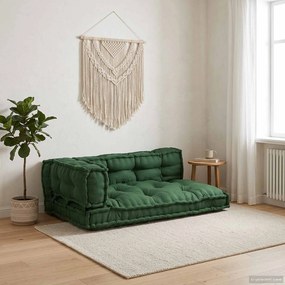 vidaXL Μαξιλάρι για καναπέ παλέτας 3 pcs Ύφασμα Πράσινο