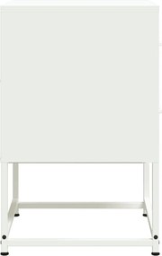 vidaXL Κομοδίνο Λευκό 36x39x60,5 εκ. από Χάλυβα