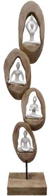 Διακοσμητικό Yove 312-000008 18x9x69cm Natural-Silver Inart Metal,Wood