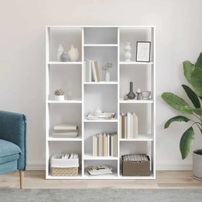 vidaXL Διαχωριστικό/Βιβλιοθήκη Λευκό 100x24x140 εκ. από Επεξ. Ξύλο