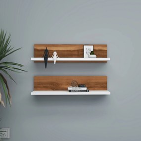 Ράφι Τοίχου Καρυδί / Λευκό POCELAR 60x13x15