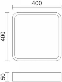 Πλαφονιέρα οροφής Cloud-Gkri-Tetragono-24W