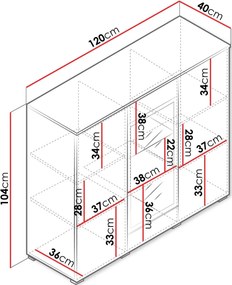 Βιτρίνα Vera mini-Leuko
