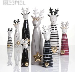 Χριστουγεννιάτικη Κεραμική Φιγούρα Ποντικάκι Λευκή 16.8εκ.