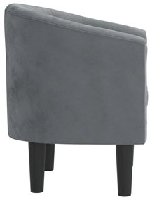 vidaXL Πολυθρόνα Μπάρελ Σκούρο Γκρι Βελούδινη