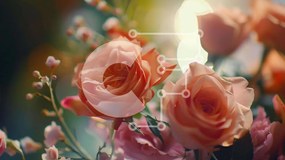 Intra Συλλεκτικό Ξύλινο Παζλ Plywood 4mm - Μπουκέτο με ροζ και πορτοκαλί τριαντάφυλλα Σε Ξύλινο Κουτί - Διαστάσεις: 10x10 cm – 25 κομμάτια