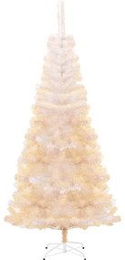 vidaXL Χριστουγεννιάτικο Δέντρο Τεχνητό Ιριδ. Άκρες Λευκό 240 εκ. PVC