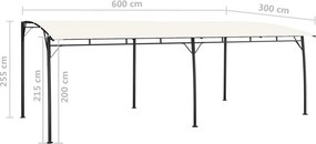 vidaXL Σκιάσεις 6 x 3 x 2,55 m Κρεμ