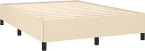 vidaXL Κρεβάτι Boxspring με Στρώμα Κρεμ 140x190 εκ. Υφασμάτινο