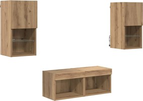 vidaXL Βάσεις τηλεόρασης 4 pcs Artisan Oak Επεξεργασμένο ξύλο