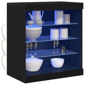 vidaXL Πλαϊνό γραφείο Μαύρη Οξυά 60.5 x 37 x 67 εκ Επεξεργασμένο ξύλο