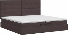 vidaXL Κρεβάτι Ottoman με στρώμα Σκούρο Καφέ 200 x 200 cm Ύφασμα