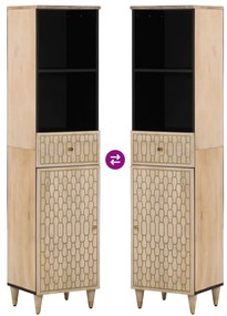 vidaXL Ντουλάπι Μπάνιου 38 x 33 x 160 εκ. από Μασίφ Ξύλο Μάνγκο