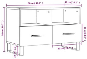 ΈΠΙΠΛΟ ΤΗΛΕΟΡΑΣΗΣ ΜΑΥΡΟ 80 X 36 X 50 ΕΚ. ΑΠΟ ΕΠΕΞΕΡΓΑΣΜΕΝΟ ΞΥΛΟ 828997