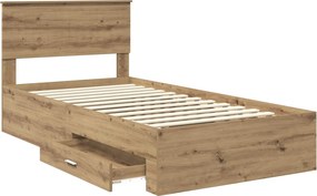 vidaXL Σκελετός Κρεβατιού Artisan Δρυς 100 x 200 cm Επεξεργασμένο Ξύλο