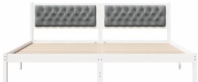 vidaXL Σκελετός Κρεβατιού με κεφαλάρι Ανοιχτό γκρι 200 x 200 cm