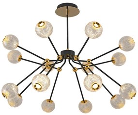 Φωτιστικό Οροφής 414LRC1416 Φ92x74cm 16xLed 8000lm 5W 3000K Black Opviq