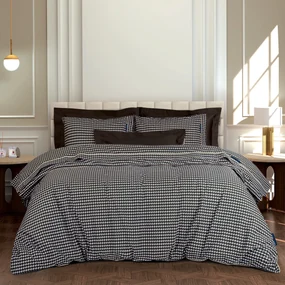 Σετ Σεντόνια Polycotton King 260x280εκ. Essential 2216 Μπεζ-Μαύρο Greenwich Polo Club