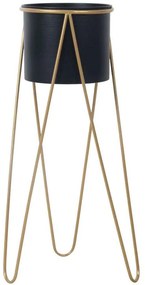 Κασπώ Σε Βάση 19-00-21012 25x75,5cm Black-Gold Marhome Metal