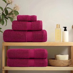 vidaXL Πετσέτες Προσώπου SOLUND 4 pcs Μπορντό Βαμβάκι