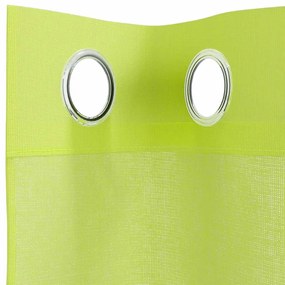vidaXL Κουρτίνες Voile με ροδέλες 2 τεμάχια Apple Green 140x140 cm