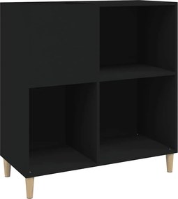 vidaXL Δισκοθήκη Μαύρη 84,5 x 38 x 89 εκ. από Επεξεργασμένο Ξύλο