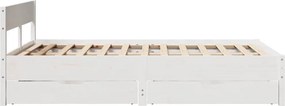 vidaXL Σκελετός Κρεβ. Χωρίς Στρώμα Λευκό 120x200 εκ Μασίφ Πεύκο
