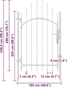 vidaXL Πόρτα Κήπου Woerden Ατσάλινη 1 x 2,45 μ. Λευκή