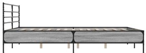 vidaXL Πλαίσιο Κρεβατιού Γκρι Sonoma 180x200 εκ. Επεξ. Ξύλο & Μέταλλο