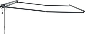 vidaXL Manual Awning Frame with Solar LED 5 x 3,5 m Ανθρακί