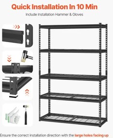 VEVOR Storage Shelves 5 Tier Adjustable Heavy Duty Garage Shelving Unit 2500 lbs