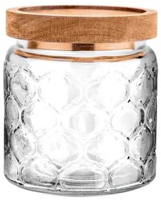 Estia Δοχείο Αποθήκευσης 500ml Φ10x11cm Γυάλινο Ανάγλυφο Allure Διαφανές 01-23591