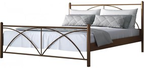 Metal Bed Paolo Καφέ Σκουριά, 160x200 εκ., Με σχέδιο στο ποδαρικό