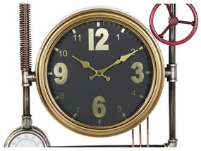Ρολόι Τοίχου DKD Home Decor Βαλβίδες Κρυστάλλινο Χρυσό Σίδερο (50,5 x 12 x 73 cm)