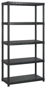 vidaXL Ραφιέρα Αποθήκευσης 5 Επιπέδων Μαύρη 170 x 40 x 185 εκ Πλαστική