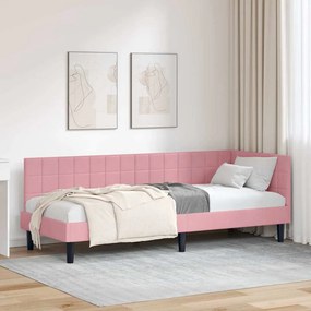 vidaXL Κρεβάτι Γωνίας Ροζ 80 x 200 cm Βελούδο