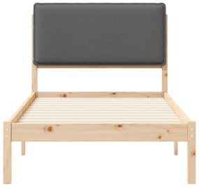 vidaXL Σκελετός Κρεβατιού με Επενδεδυμένο Κεφαλάρι Σκούρο Γκρι