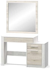 Τουαλέτα-καθρέπτης Neruda pakoworld λευκό antique-oak 114,5x39,5x76εκ