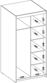 Ντουλάπα Ester 2D1L δίφυλλη-Sonoma