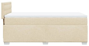 vidaXL Κρεβάτι Boxspring με Στρώμα Κρεμ 100 x 200 εκ. Υφασμάτινο